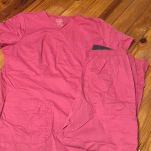 Scrub top and bottomCherokee pink size medium !!